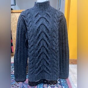 Ladies Vintage Wool, Angora & Alpaca Blend Cable Knit Sweater